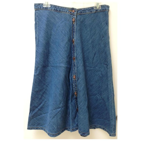 NWT BLANKNYC denim flare button front skirt 1970s ABBA size 27 fits size 6 or 8 - Picture 1 of 5